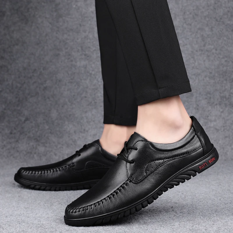 

Men Shoes 2023 New Casual Shoes Breathable Classic Genuine leather Slip on Shoes For Men Breathable Walking Sneakers Men Loafers