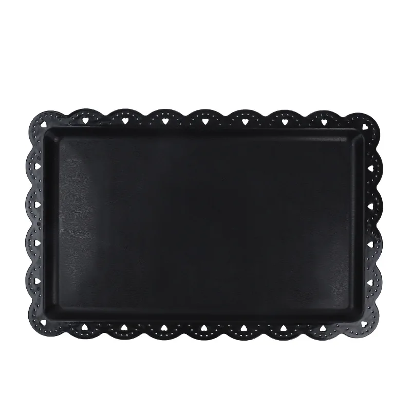 1Pc Serving Trays Rectangle Dessert Tray Plastic Platters Flat Cookie Cupcake Serving Tray Birthday Tea Party Wedding Decor 4