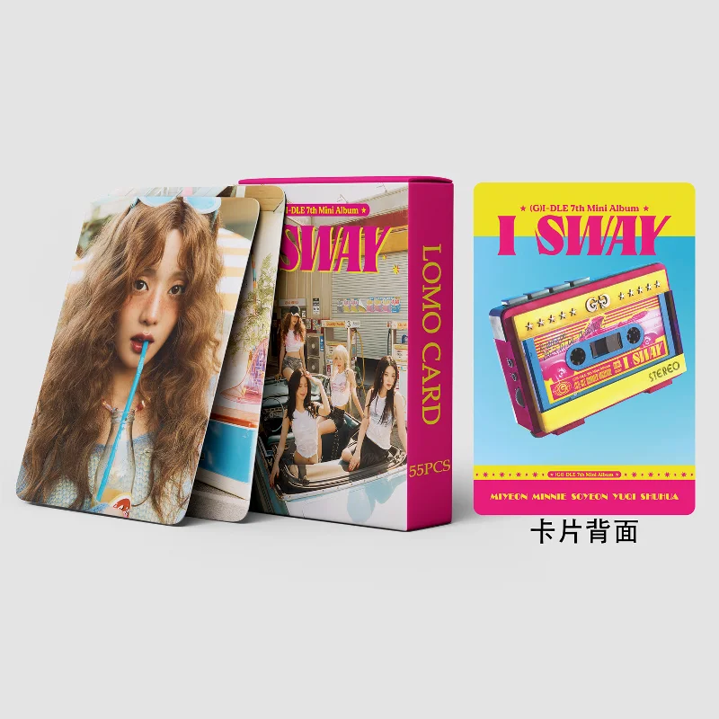 Kpop Idol (G)I-DLE New Album I SWAY Lomo Cards Photocards GIDLE MiYeon Minnie YuQi ShuHua HD Printed Postcards Fans Gift 55Pcs/Set