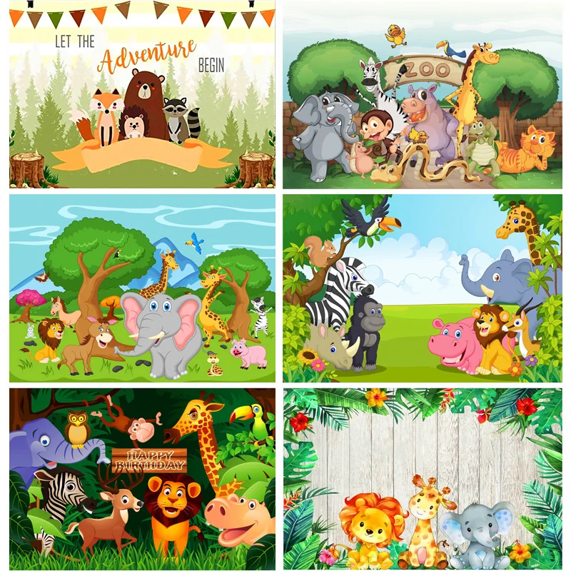 

Cartoons Children Birthday Photography Backdrops Newborn Baby Portrait Photo Background Studio Photocalls Props 21519 HT-12