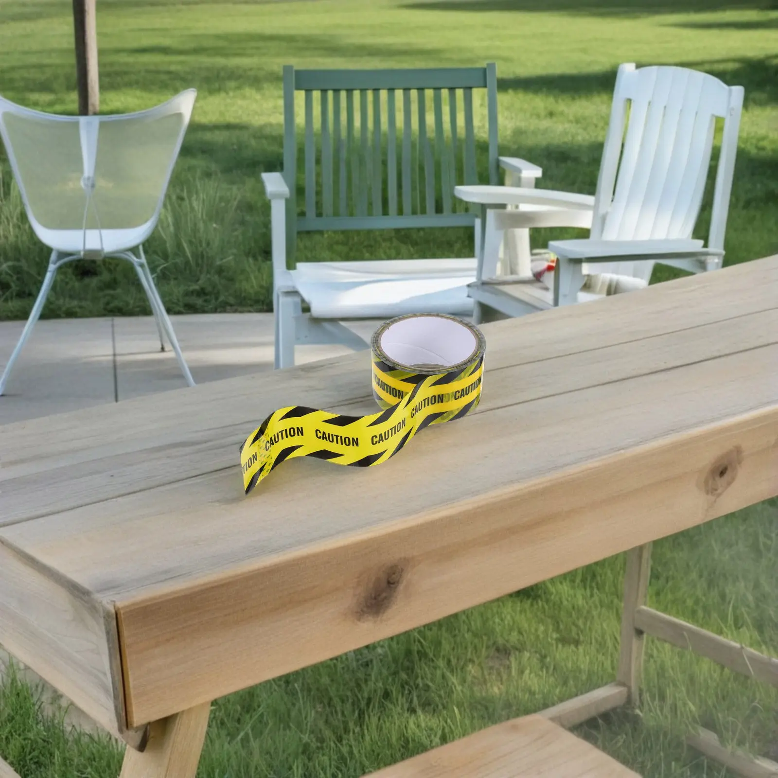 1롤 황금색 검정색 주의 테이프 강력한 접착력과 견인력이 향상된 작업 구역 바닥 장비용 안전 차단 테이프