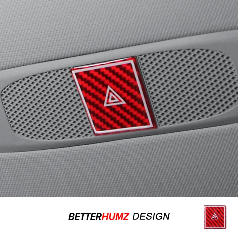 Tesla 2019-모델 3 하이랜드 모델 Y 주니퍼 탄소 섬유 비상 조명 버튼 트림 스티커 자동차 인테리어 튜닝 액세서리