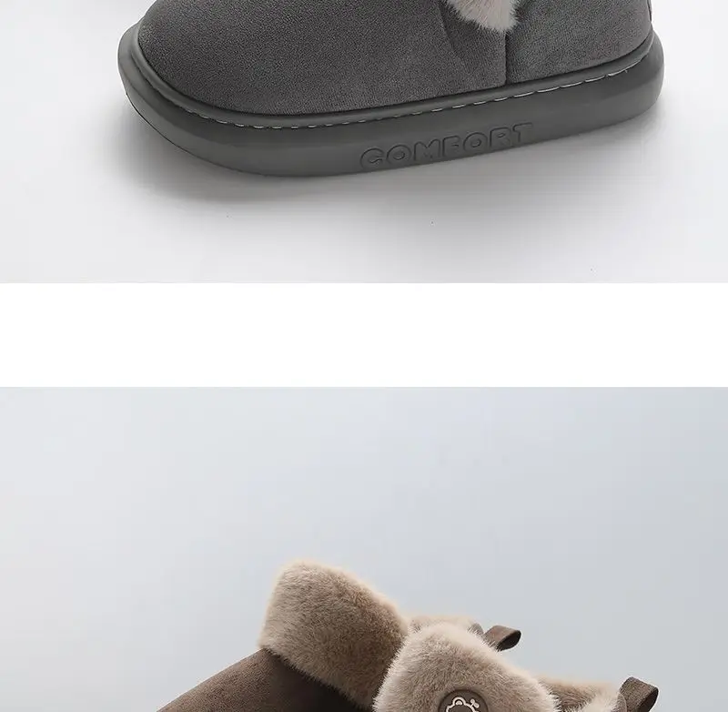 Comwarm Winter Pelzige Schneestiefel für Damen, Outdoor-Stiefeletten, Plateau-Hausstiefel, Plüschfutter, gemütlich, warm, Damen-Baumwollstiefel – Detail 14
