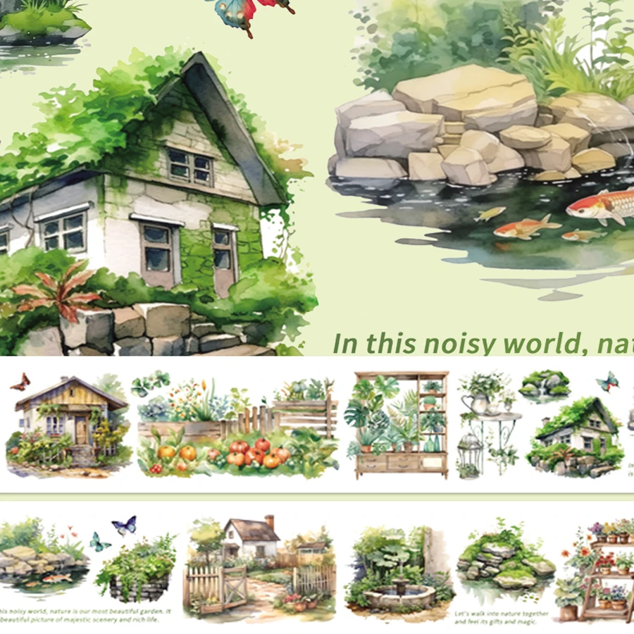 2M/Roll Rural Life Scenery Washi Tape Retro Farm Scene Stickers For Scrapbooking Supplies Journal Bullet Journaling Art Crafts 3