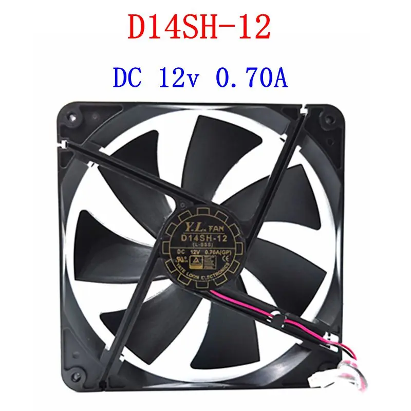 Power Supply Fan D14SH12 Silent Cooling Fan 2Wire 140mm*140mm*25mm DC