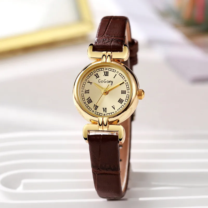 Ladies watch, fashionable small retro belt high value quartz watch