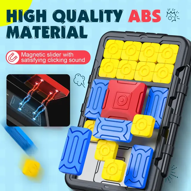 Slide Block Brain Game Challenge Huarong Road Brain Teaser Sliding Puzzles Logical Thinking Interactive Toy Board Game Kid Gift 2