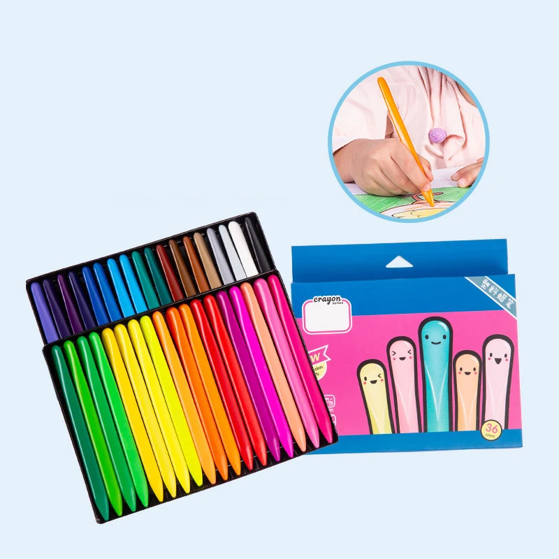 Sunny Silky Crayons Set, 36 Colors Soft Wax Content, Watercolor Effect,  Odorless, Safe, Great Gift for Children, Fun Art Activity 