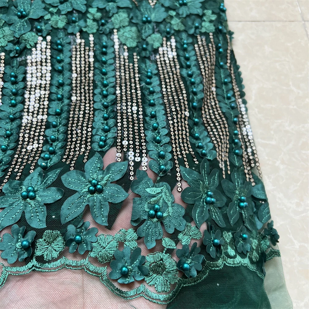 Latest 2025 African Nigerian High-Quality Tulle Lace Fabric with Embroidery  5 Yards for Prom Dresses Sequin Sewing zp147 - AliExpress 15