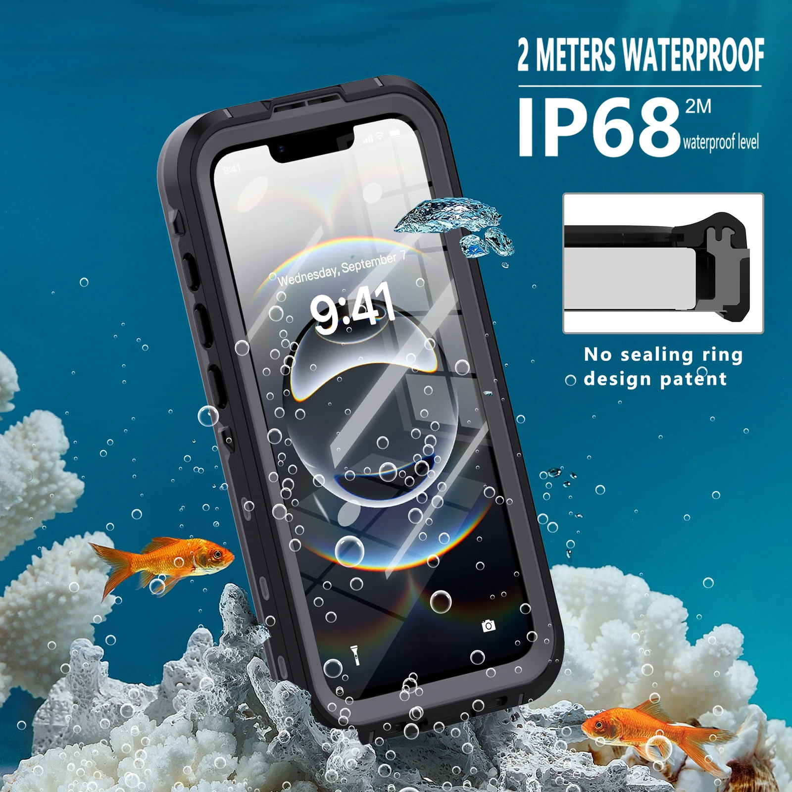 IP68 Waterproof Magnetic Case - Shockproof Secure Transparent Protection Cover