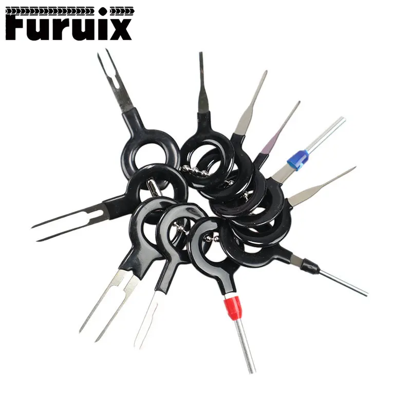 

Tool Set 11pcs Terminal Removal Tool Car Electrical Wiring Crimp Connector Pin Extractor Kit Terminal Repair Car Disassembly