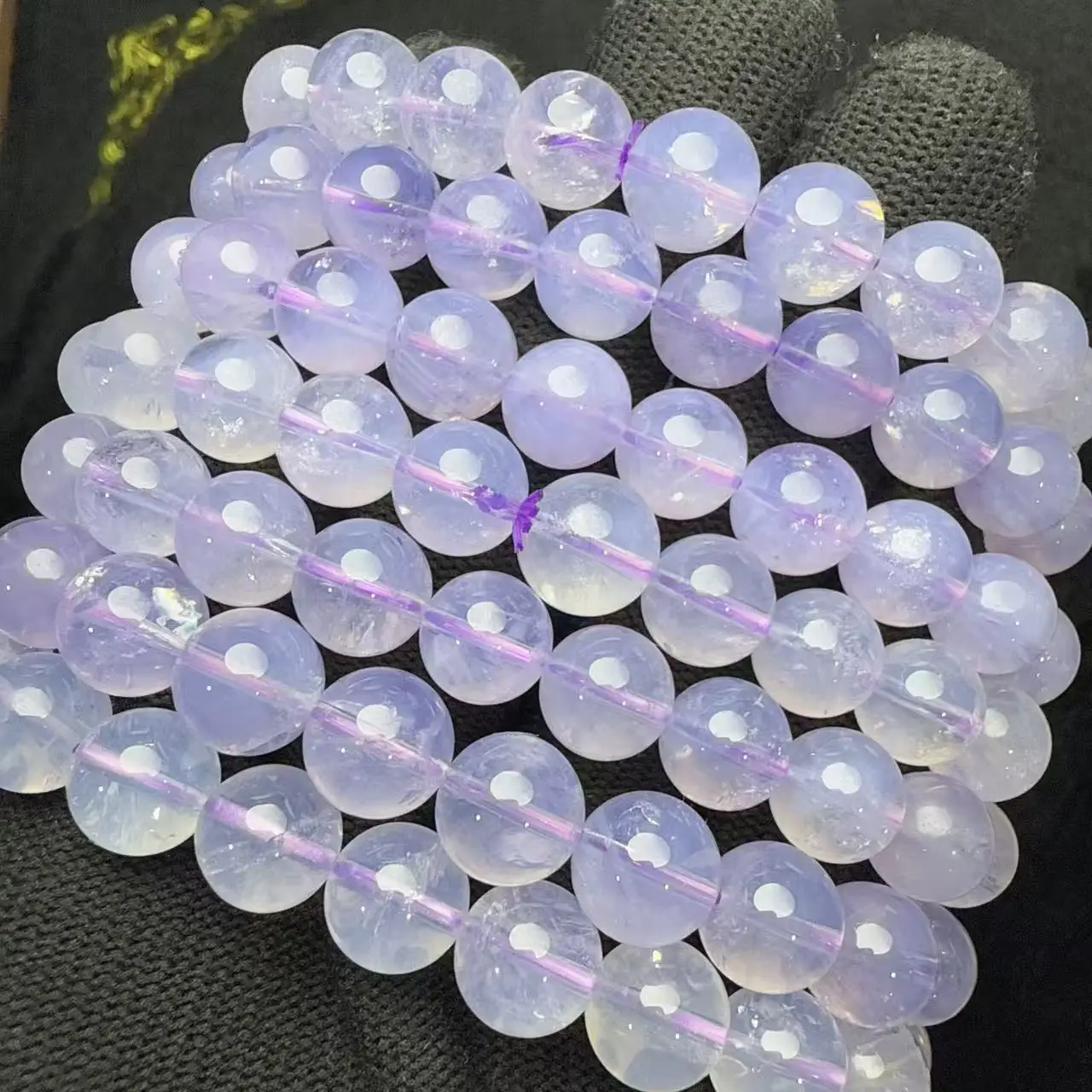 메이한 도매 천연 AAA 라벤더 자수정 문쿼츠 매끄러운 원형 스톤 루즈 비즈 주얼리 제작 디자인 DIY용