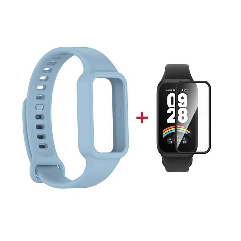 Dual-Pack: Silicone Strap + Full-Cover Screen Protector