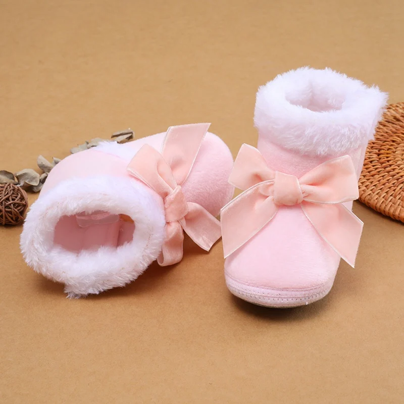 Winter Baby Shoes Infant Boys Girls Booties Bowknot Toddler Prewalkers Cotton Warm Soft Anti-slip Newborn Crib Walking Shoes baby shoes baby boots