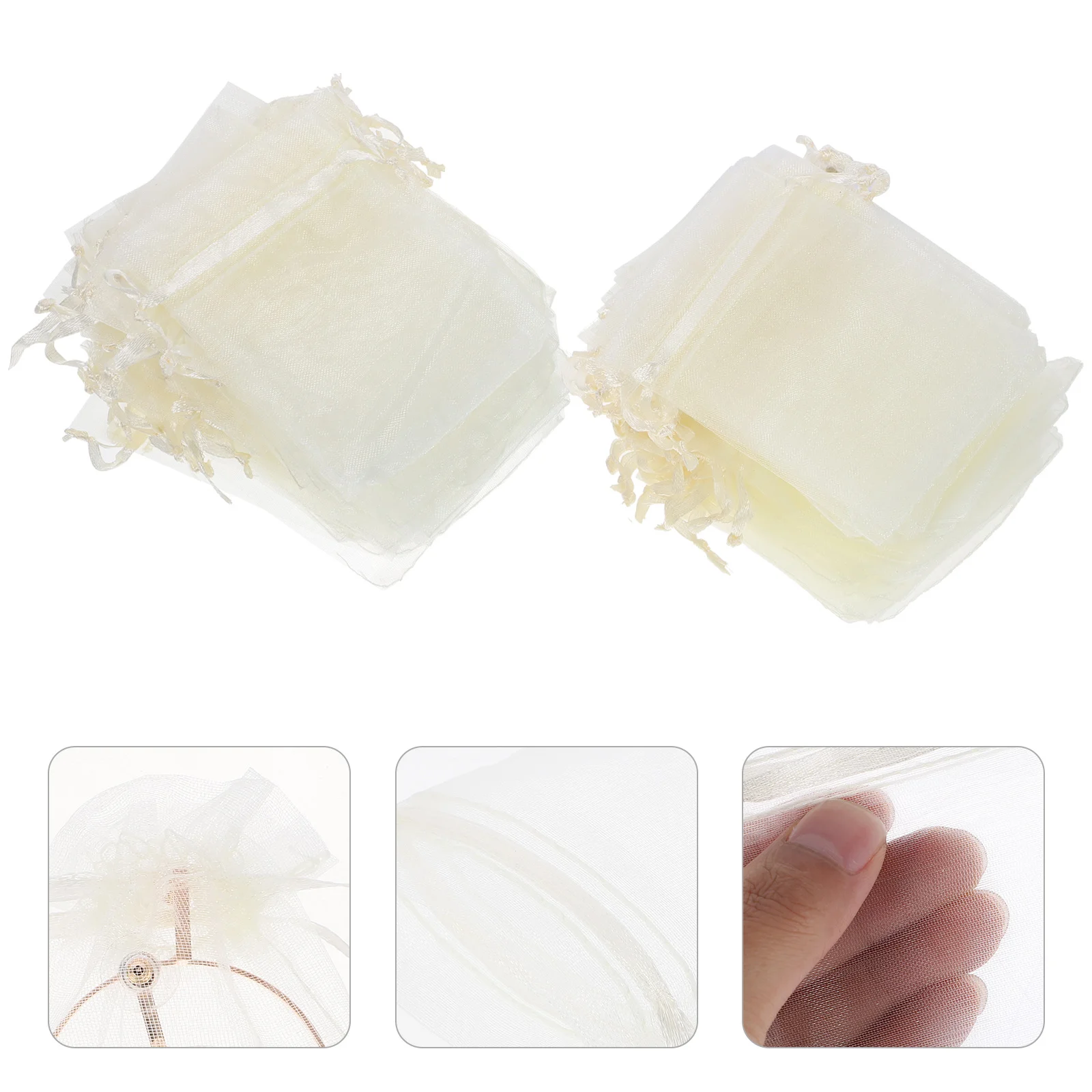 

100 Pcs Organza Gift Bag Jewelry Favor Bags Christmas Small for Mesh Drawstring Size