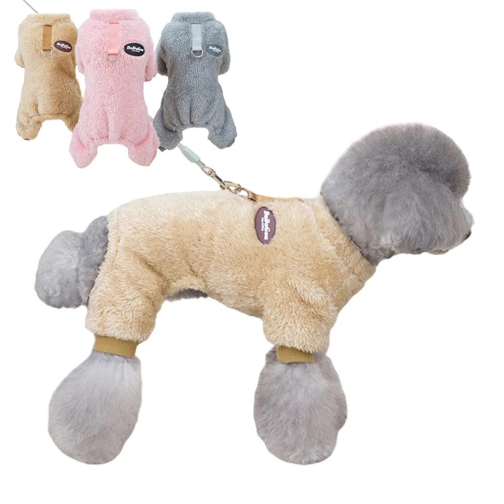 Coral Fleece Dog Overalls Autumn Warm Puppy Jumpsuit Winter Boy Dog