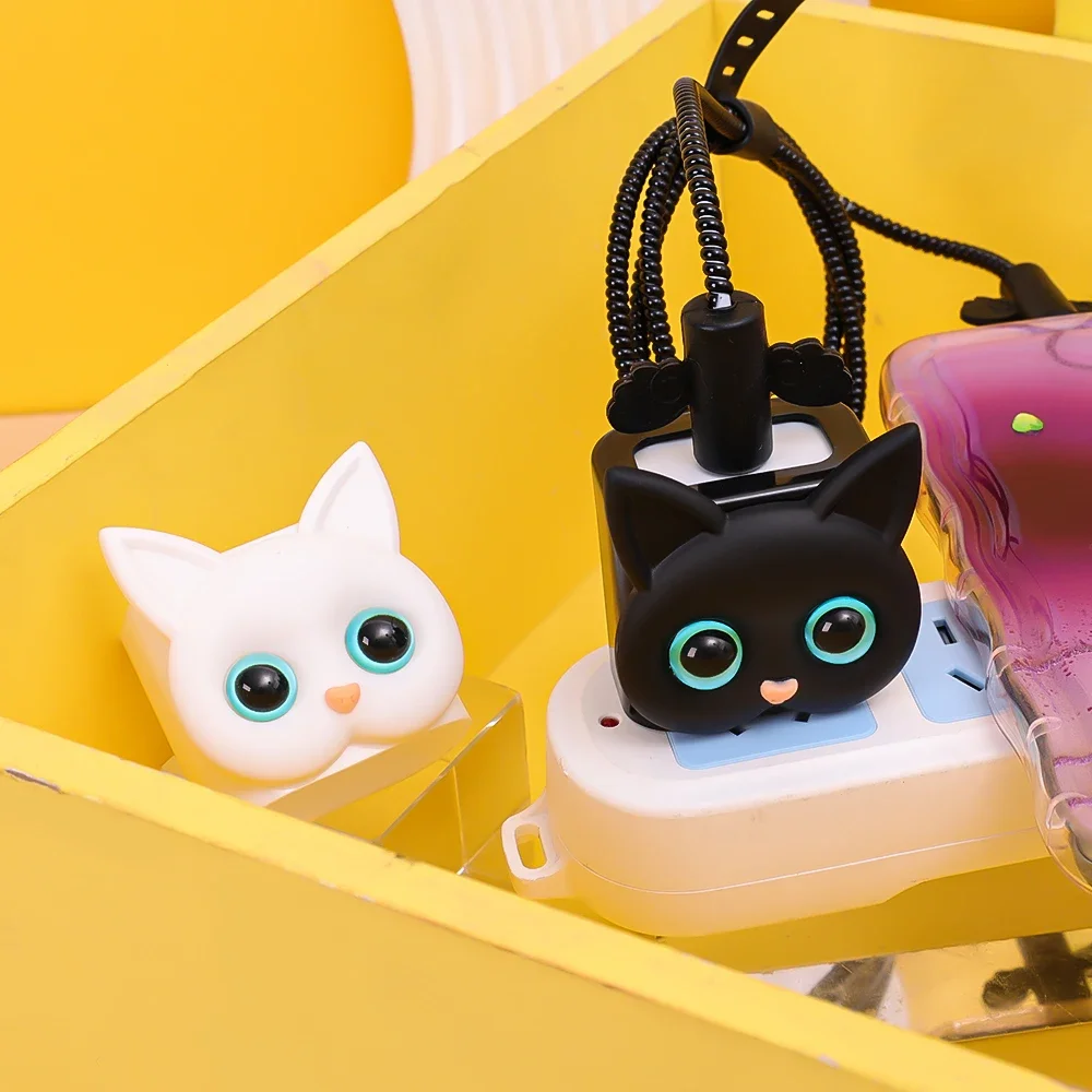 For IPhone 3-pin Folding Plug UK 20w A2344 Square Cute Cartoon Charger Cover For IPhone 15 14 13 Suitable Charger Protective Case 1.4M Cable Protector Cable | Malaysia - View #4