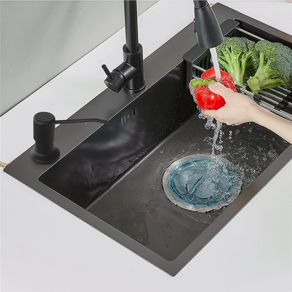 Kitchen Sink Liquid Soap Dispensers With Long Soft Tube Stainless Steel Pump Household Manual Tools