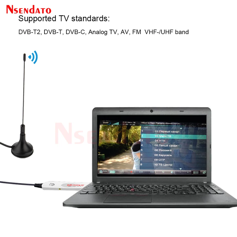 DVB-T2/T/C FM PVR Analog USB TV stick Tuner Dongle PAL/NTSC/SECAM with antenna Remote Control DVB T2 HD TV Receiver For Windows