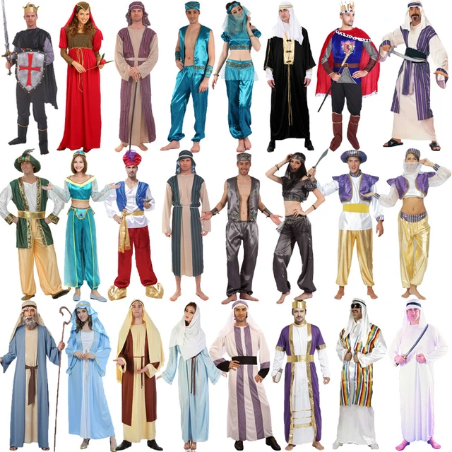 Aladdin Cosplay Costume para Homens e Mulheres, Halloween Robe