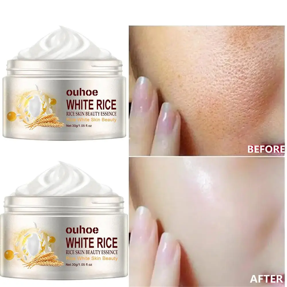 30g White Rice Whitening Cream Anti Aging Remove Wrinkles Nourishing Moisturizing Facial Cream Face Care Lazy Makeup Cream