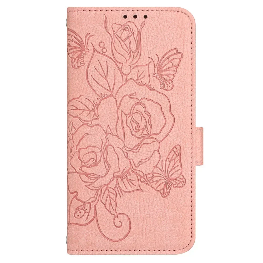 Rose RFID Shielding Wallet Case with Flip Phone Back Cover