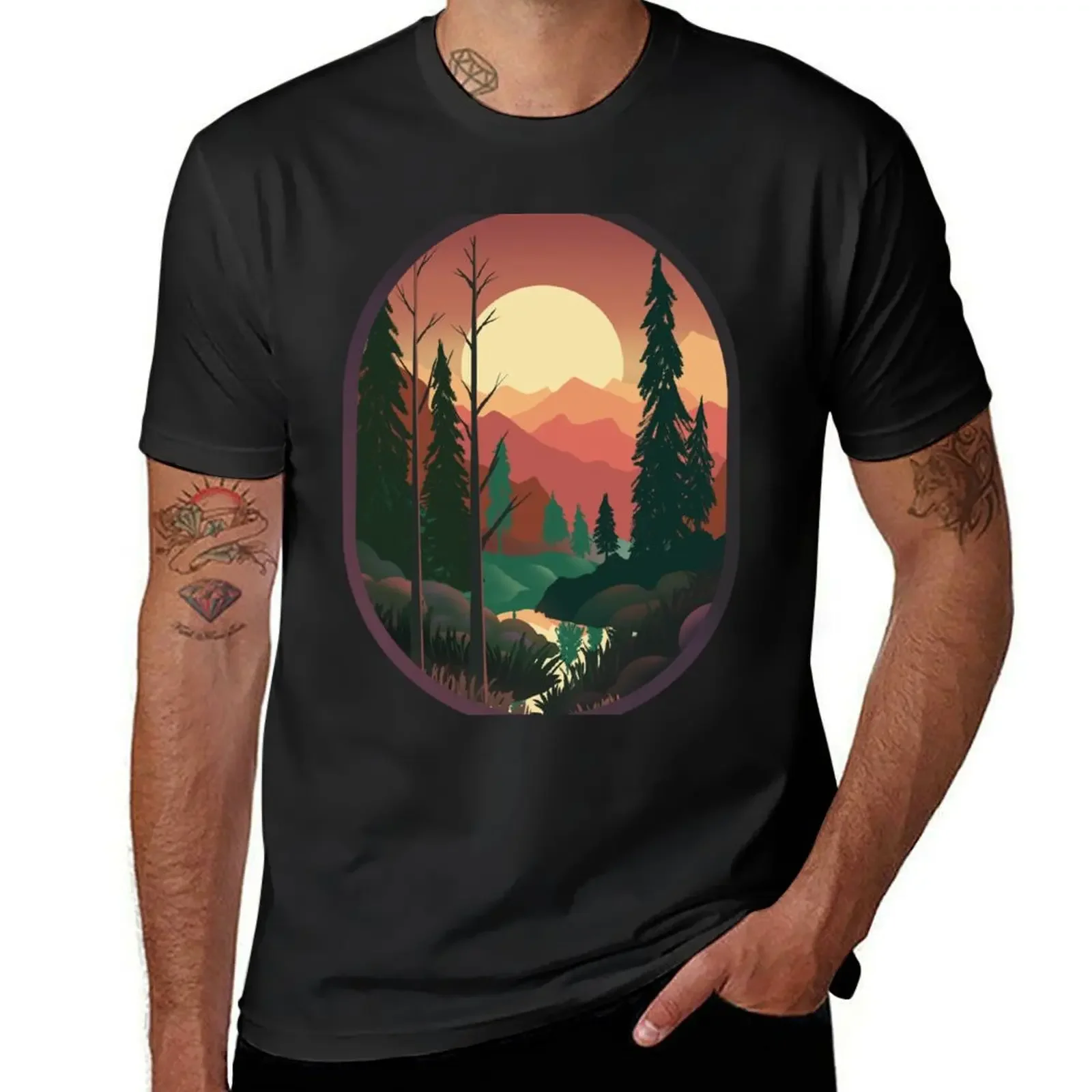 

Mountain Range Sunset T-shirt blanks summer tops summer clothes tshirts for men