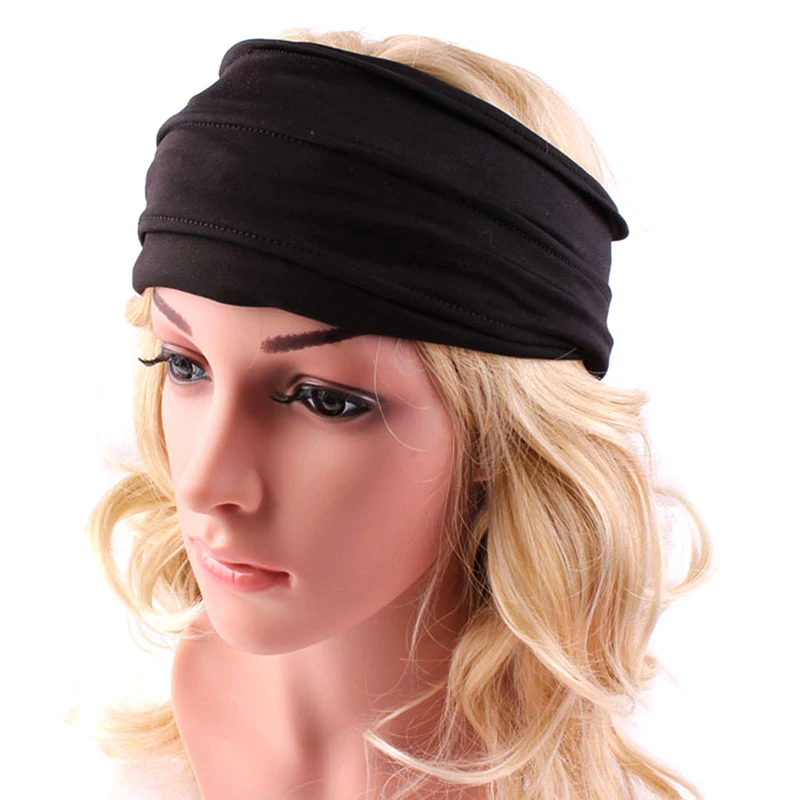 

Soft Women Elastic Stretch Running Wide Hairband for Head Wrap Yoga Headband Tur