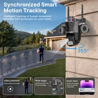 Caméra IP WiFi extérieure WONSDAR à trois objectifs et triple écran, caméras de surveillance de sécurité domestique CCTV avec détection humaine IA et audio ICSEE 4