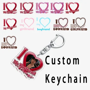 Custom I Love My Boyfriend Girlfriend Heart Keychain for Women Accessories Bf Gf Key Chain Ring Keychains Jewelry Couple Gift 1