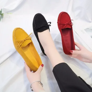 New Bowknot Flat Shoes for Women, Plus Size Casual Shoes, Fashionable Leather Loafers 1