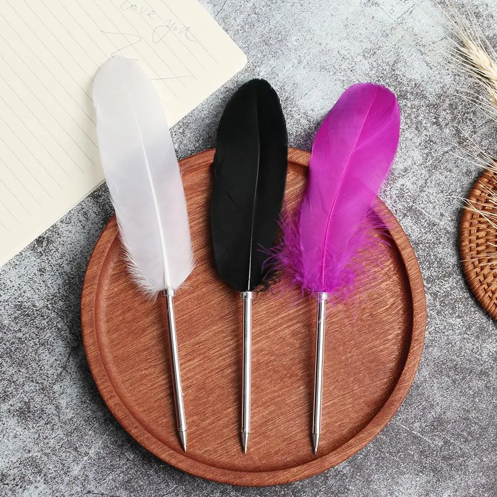 Colorful Feather Pen Signature Ballpoint Pen Writing Tool Stationery