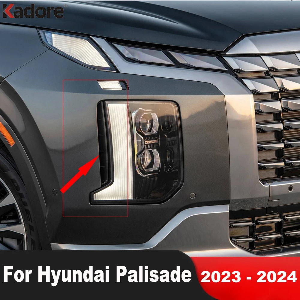 Head Light Lamp Eyelid Eyerbow For Hyundai Palisade 2023 2024 Carbon Fiber  Front Turn Light Strip Trim Sticker Car Accessories - Interior Mouldings -  AliExpress
