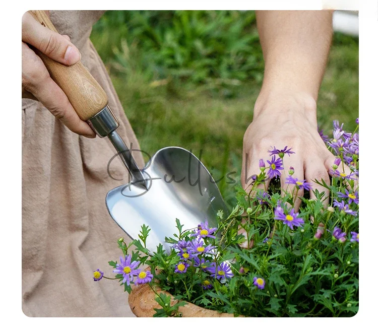 Gardening small shovel stainless steel household potted flower planting tool outdoor digging soil