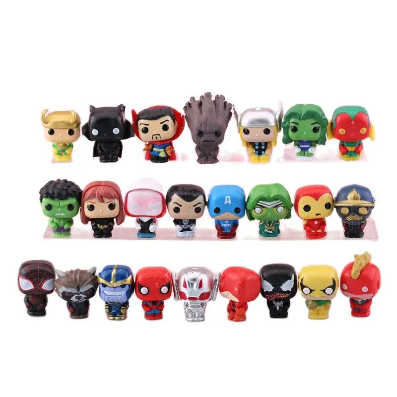 

Wholesale 4 sets 3cm Anime The Avengers Action Figures SuperHero Spiderman Captain America Iron Man Thor Model PVC Toy Gifts