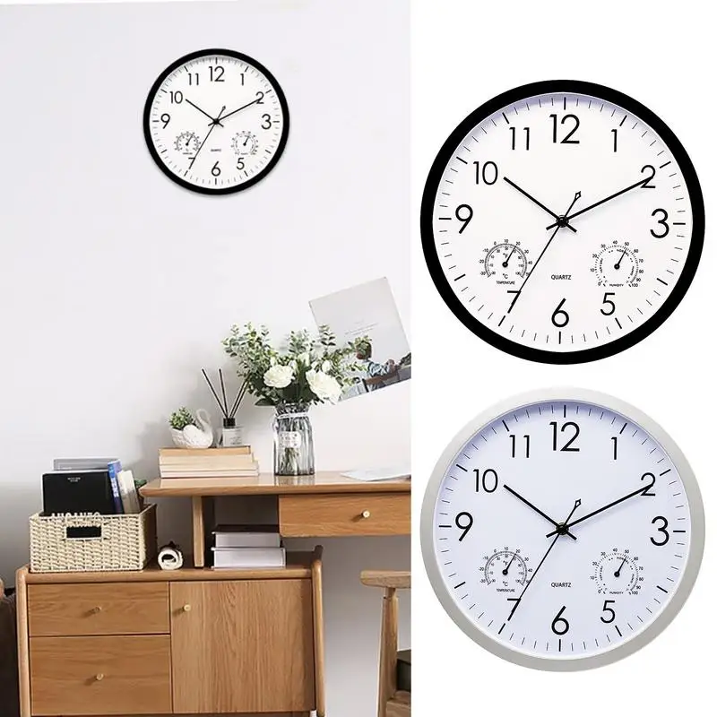 

Waterproof Outdoor Clock Simple Elegant Living Room Clock Retro Patio Clock Bathroom Wall Clocks With Temperature And Humidity