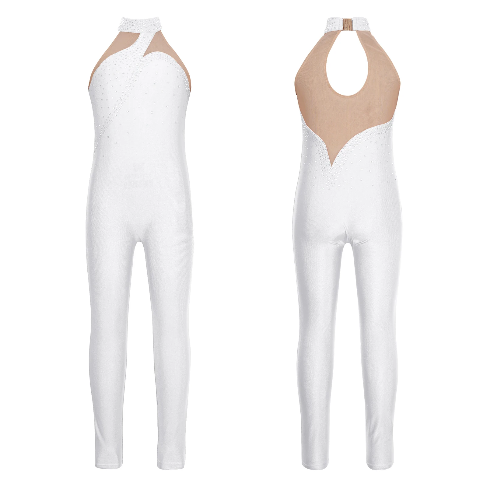 

Детский женский трико для балета, танцевальный костюм, женский комбинезон без рукавов с прозрачной сеткой