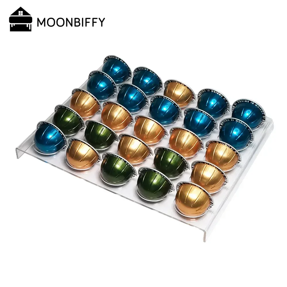 Coffee Capsule Storage Tray Drawer Insert Organizer Holds 25 Pods,Desk Table Drawer Storage Box,Space Saving Coffee Accessories