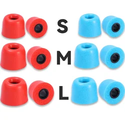 Premium Memory Foam Earbuds for Noise Isolation - Soft Replacement Ear Tips (3 Size Options) (Red and Blue SML)