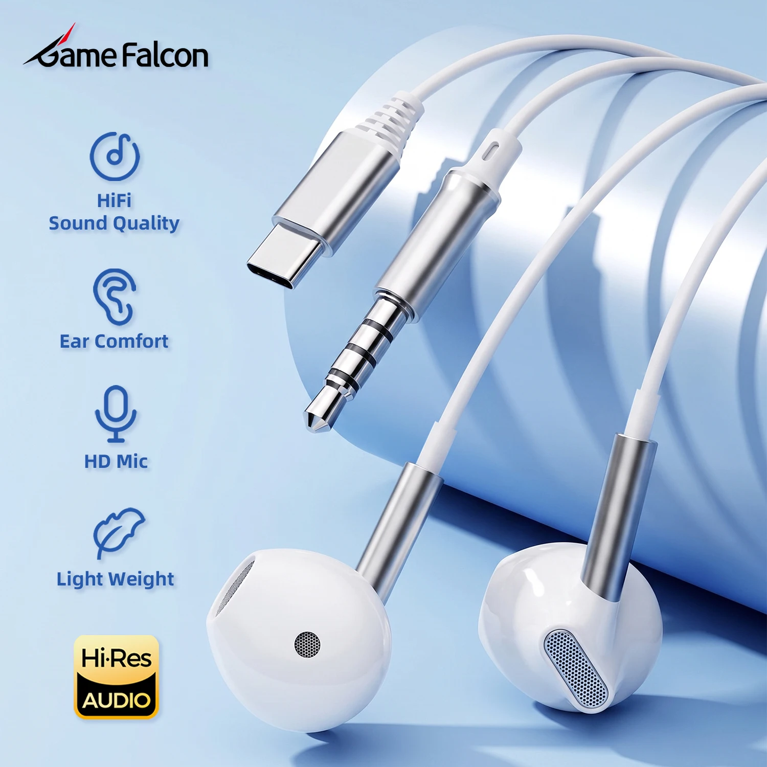 HiFi Surround Sound Wired In-Ear Headphones with Button Control