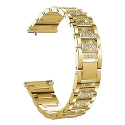 Diamond Bling Metal Watch Band - 22mm (Gold)