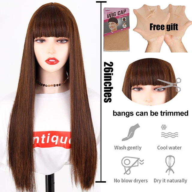 Synthetic Hair Pink and Black Wig Two layers of Wigs Long Straight hair Cosplay Wig Two Tone Ombre Color Women Wigs Lolita Wig Bug