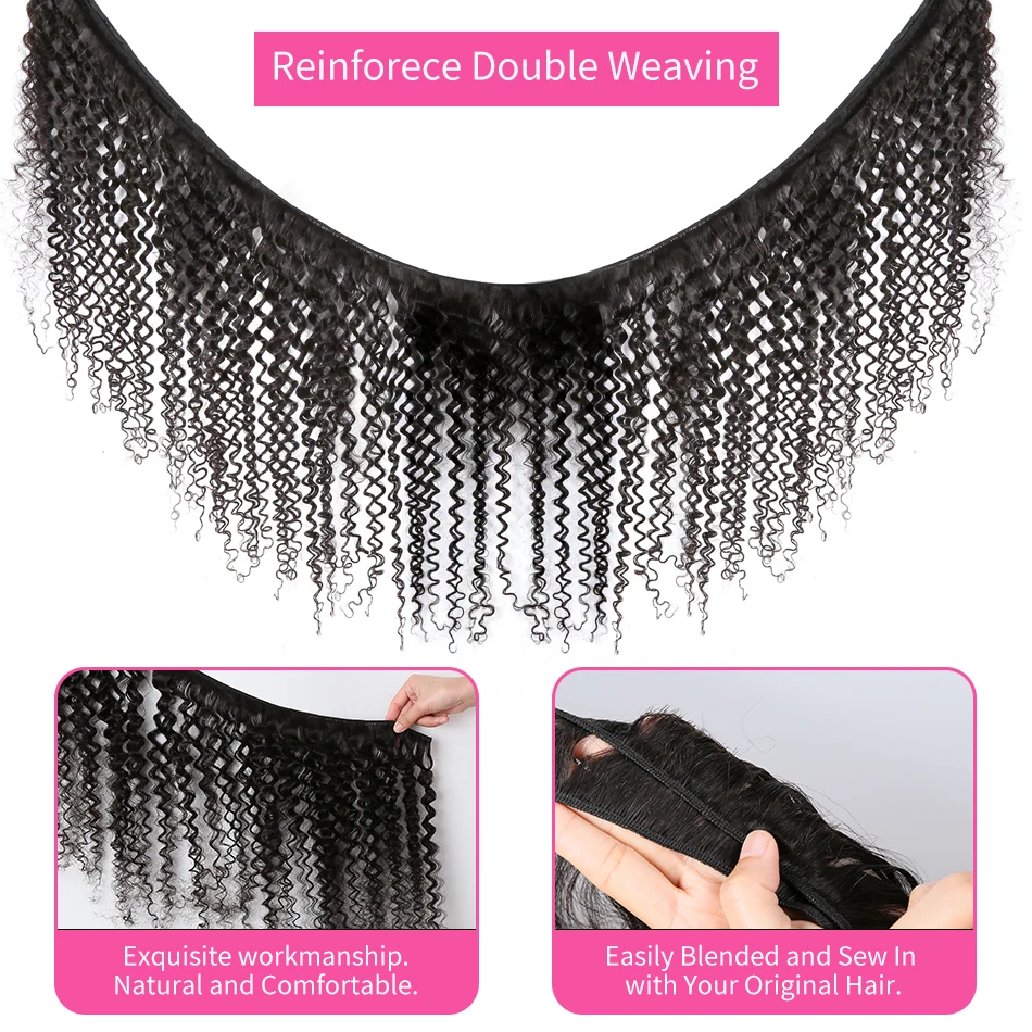 Deep Wave Bundles 1/3/4 Bundles Virgin Deep Curly Human Hair Extensions Natural Hair Water Wave 22 24 26 Inch For Women