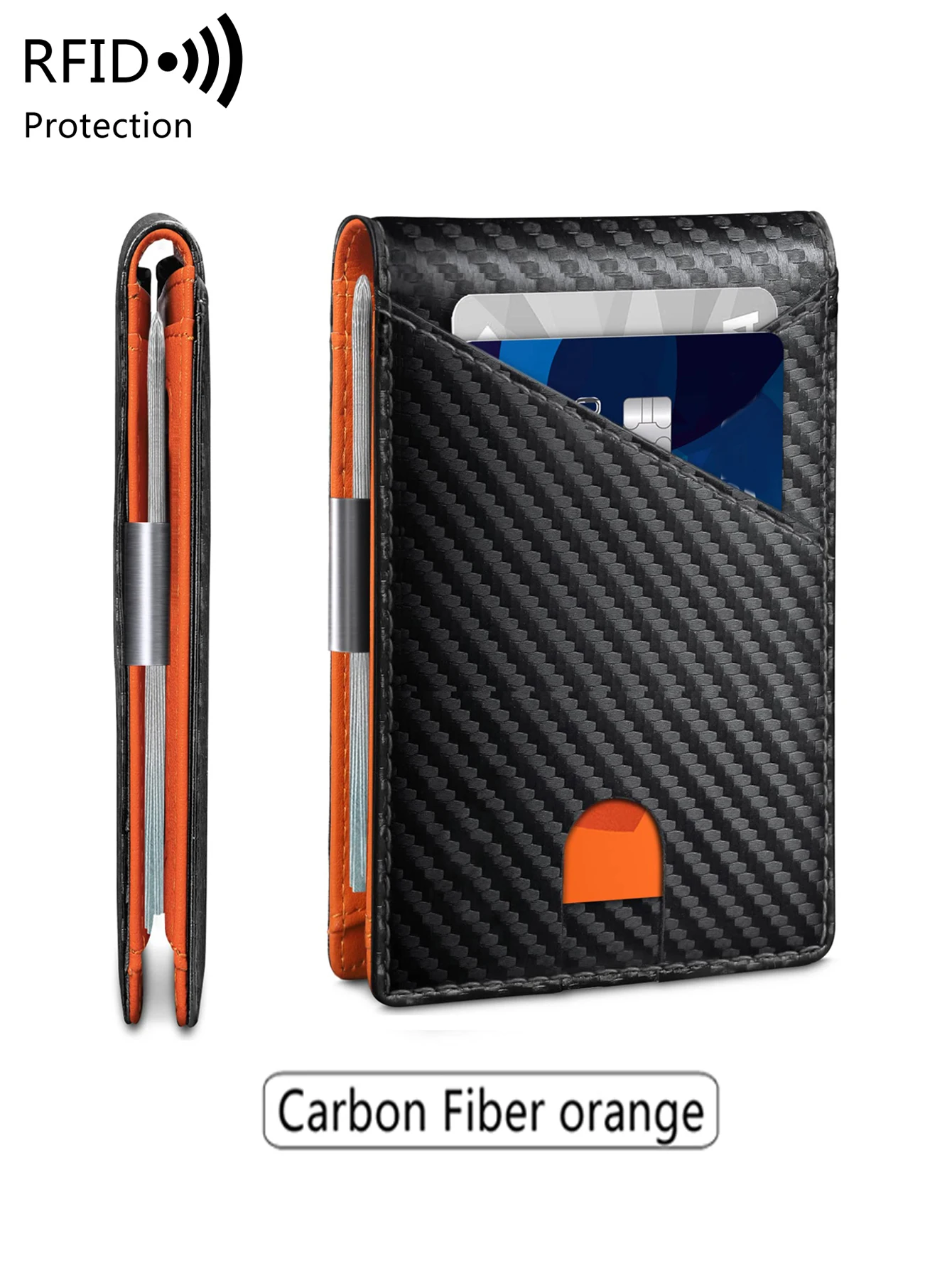 Minimalist RFID Blocking Ultra-Thin Men's Wallet with Double Fold and 12 Card Capacity