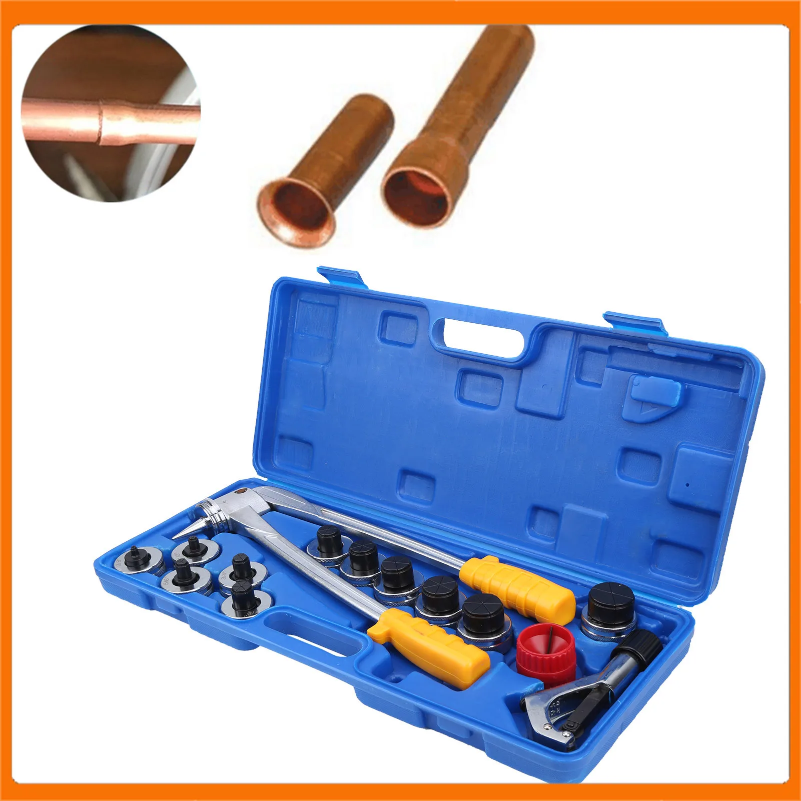 Copper Pipe Expander Tubing Flaring Tool Lever Type Tubing Expanding Tool Portable Manual Copper Aluminum Pipe Tube Expander Kit