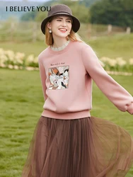 I BELIEVE YOU Spring/Autumn Fashion Hoodies New 2022 Oneck Patchwork Sweatshirts Printed Long Sleeves Pullover Tops 2214194143