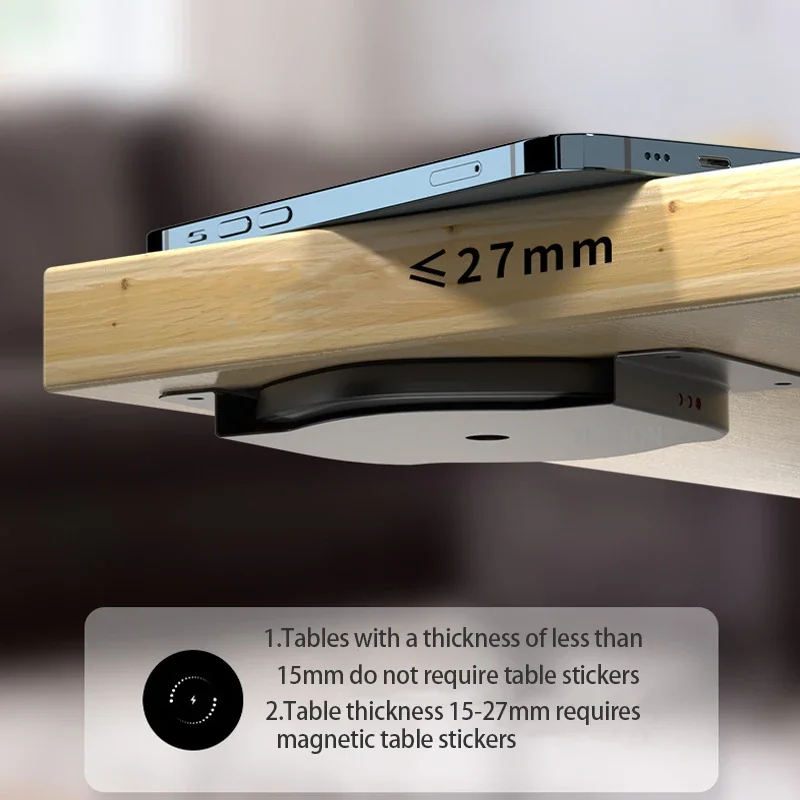 27mm Invisible Under Table Charger Furniture Fast Desk Wireless Charging Station For IPhone 15/14/13/12 Samsung_voghion.com