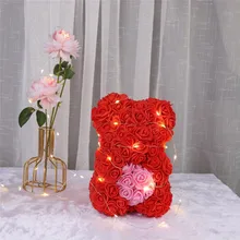 3-7 días a EE. UU., 25cm, corazón de oso rosa, flor Artificial, oso rosa para mujer, regalo de San Valentín, boda, cumpleaños y Navidad