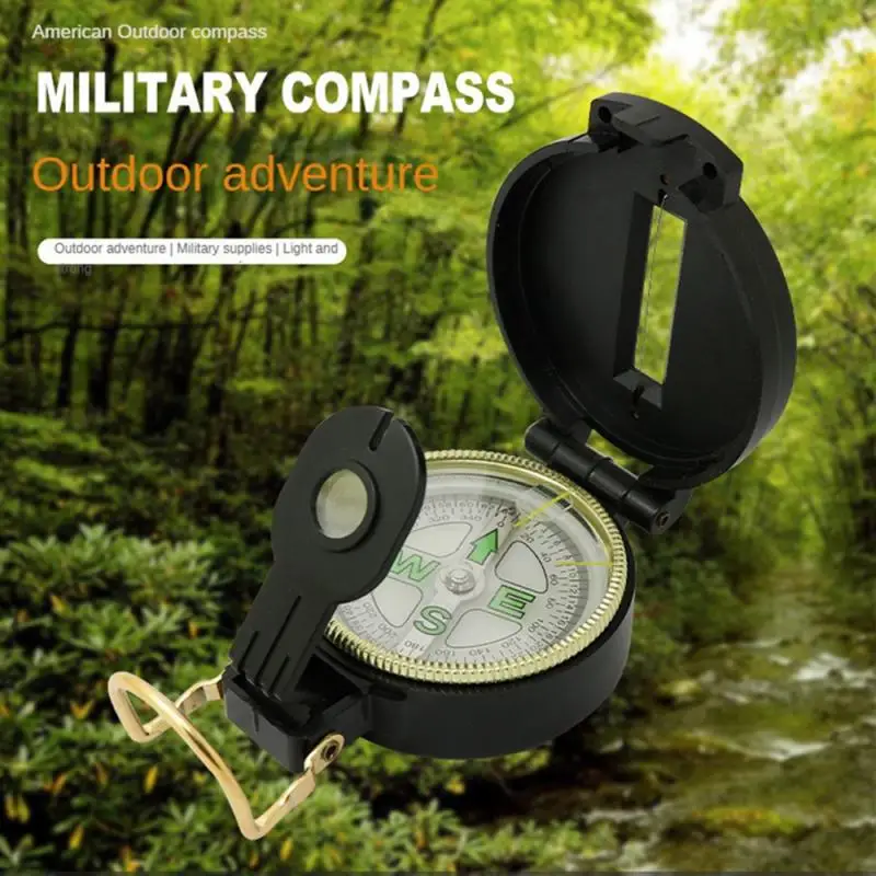 

Portable Folding Lens Compass Military Multifunction Compass Boat Compass Dashboard Dash Mount Outdoor Camping Tools