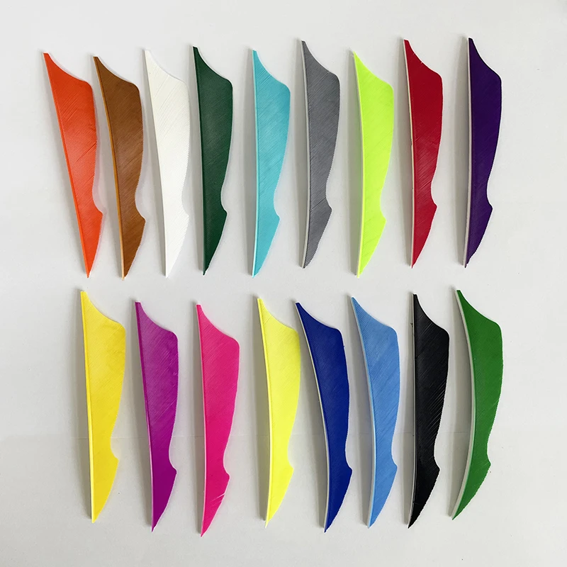 IBOUNFOX 4 Inch Carbon Arrow Turkey Feather Fletching Archery Arrow Fletches Right Wing Sting Shape Feather Vanes 50Pcs/lot 5
